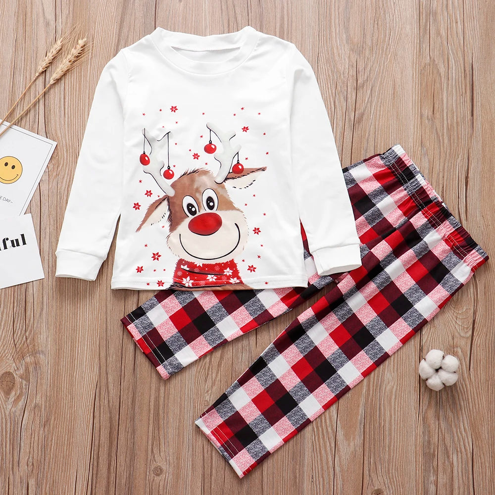 Matching Family Christmas Pyjamas, Reindeer and Red Tartan