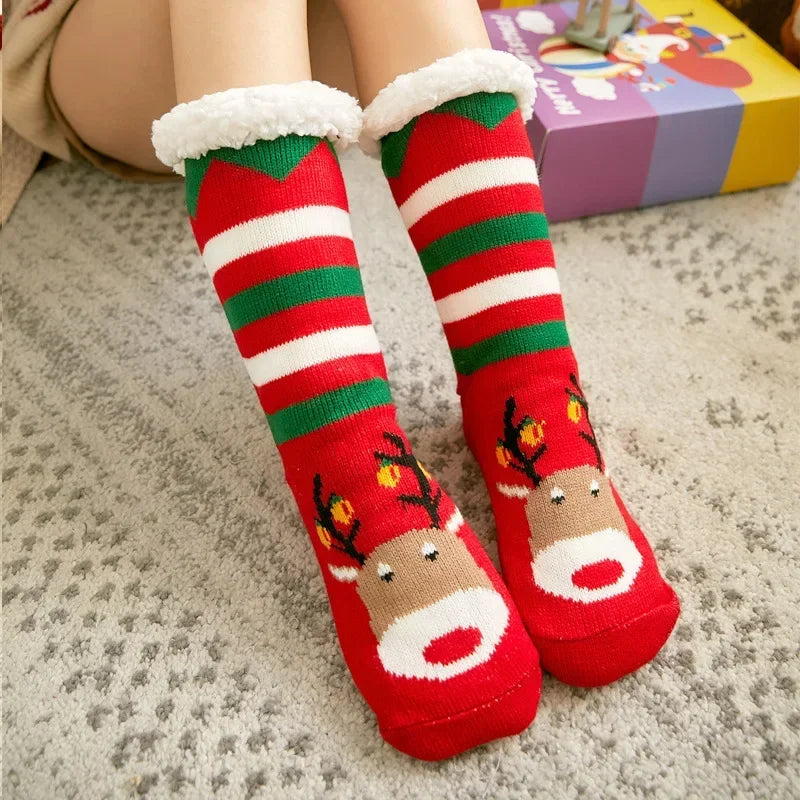 Women's Christmas Fluffy Slipper Socks