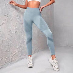 High-Waisted Booty-Lifting Leggings – Striped Mesh Gym & Running Tights