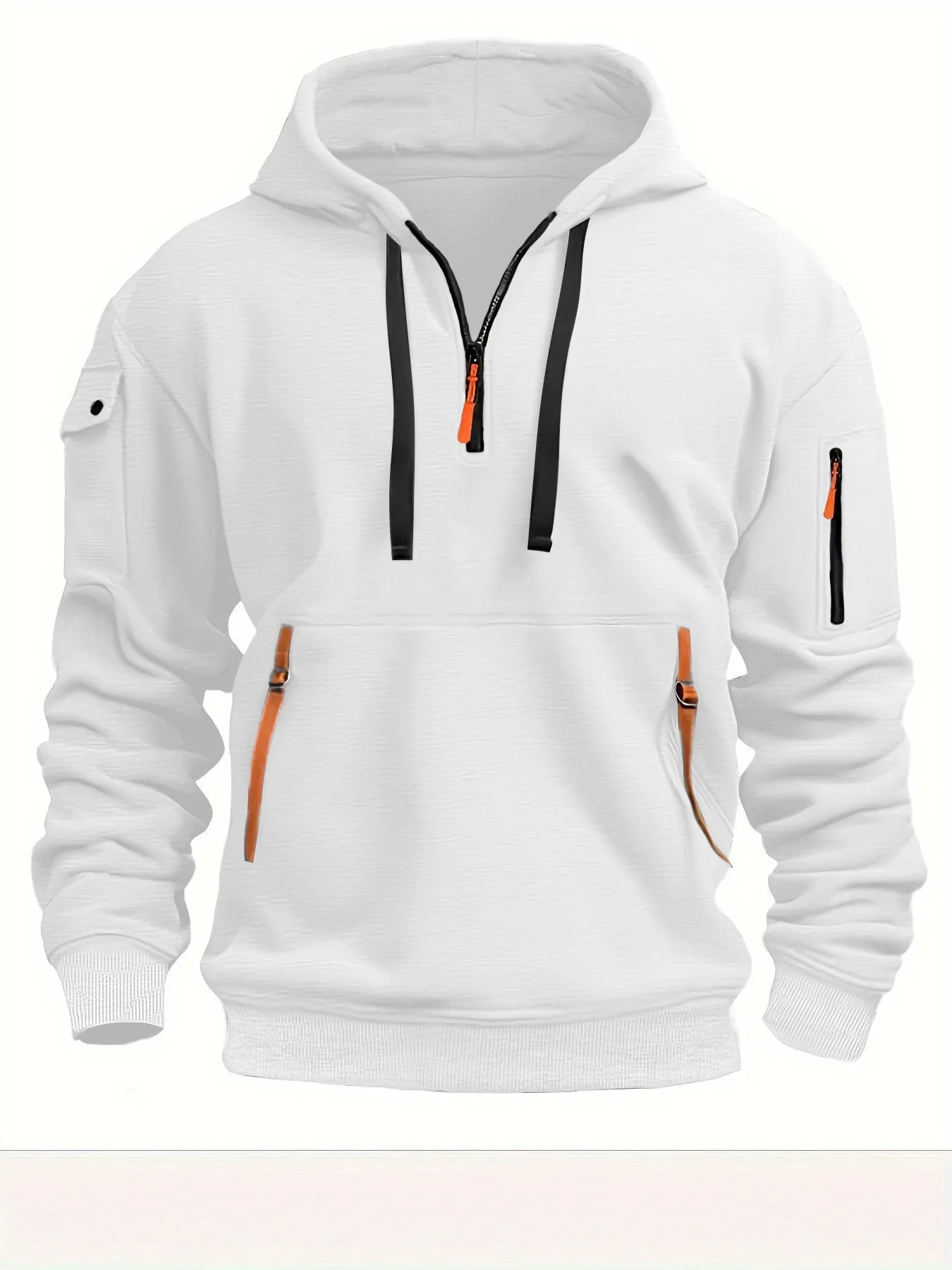 Men's Half-Zip Sports Hoodie with Zip Pockets
