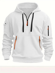Men's Half-Zip Sports Hoodie with Zip Pockets