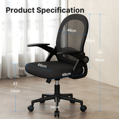 FlexiErgo Mesh Office Chair – Space-Saving Swivel Desk Chair with Lumbar Support