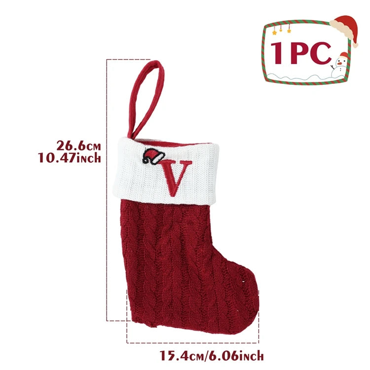Mini Knitted Letter Stocking Decoration