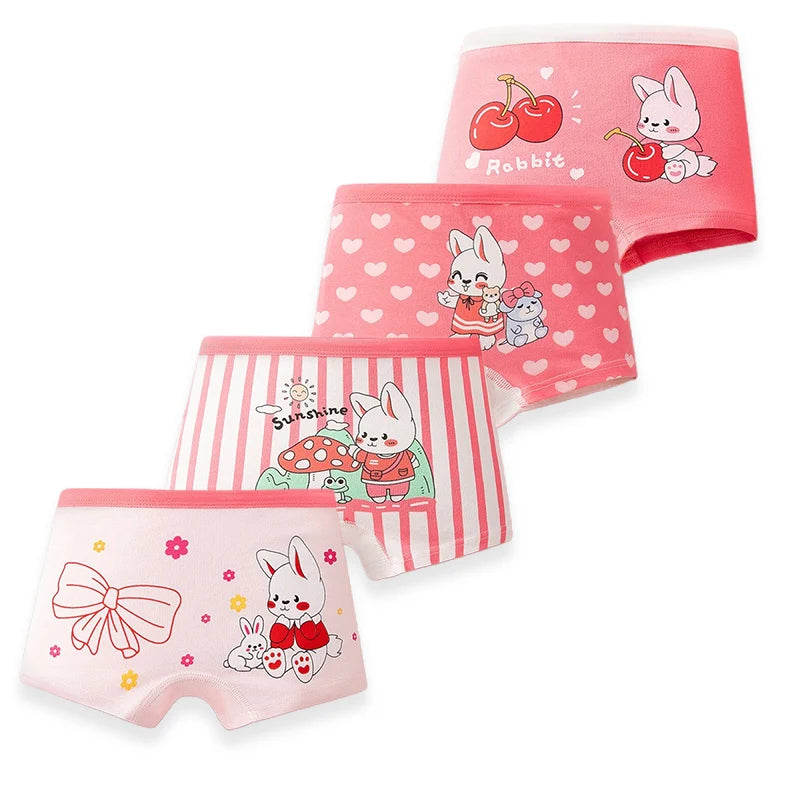 Girls' Cotton Boxer Briefs, Pack of 4