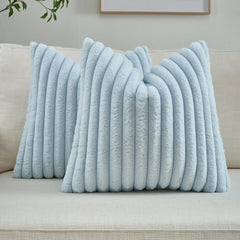 Faux Fur Striped Cushion Cover, 45 x 45 cm