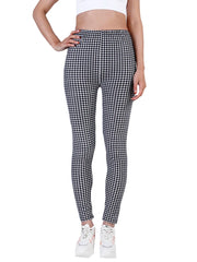 Women's High-Waisted Plaid Leggings – Push-Up Fitness & Casual Trousers