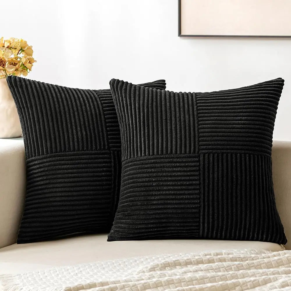 Corduroy Patchwork Cushion Cover