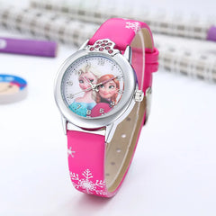 Princess Elsa Leather Strap Kids Watch
