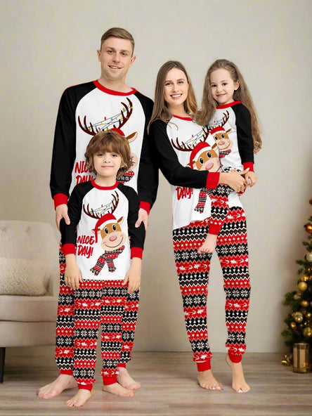 Cosy Christmas Family Pyjamas - Santa & Reindeer Cotton Sets