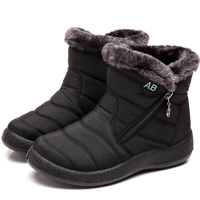 Women's Faux Fur Trim Low Heel Ankle Boots, alternative view