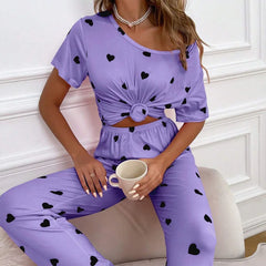 Printed Short-Sleeve Pyjama Set