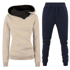 Women's Fleece-Lined Tracksuit – Hooded Sweatshirt & Joggers Set