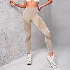 High-Waisted Booty-Lifting Leggings – Striped Mesh Gym & Running Tights