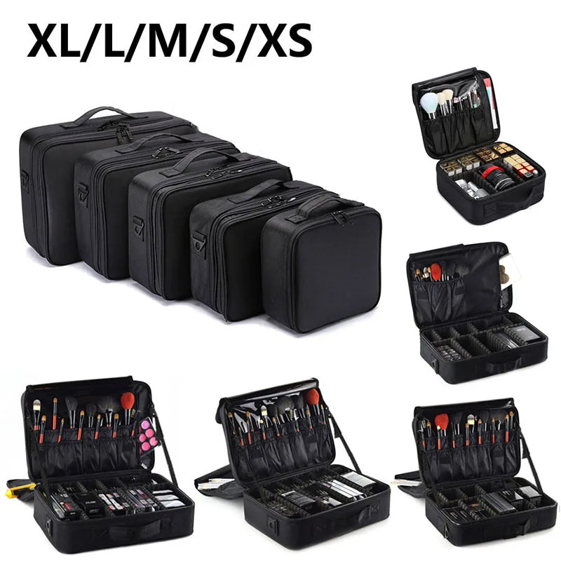 Large Makeup Case with Adjustable Dividers