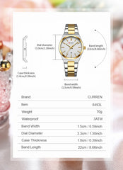 CURREN Fashion Women’s Stainless Steel Quartz Watch