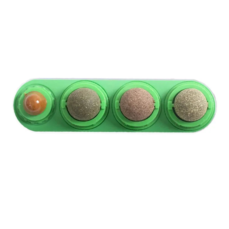 Wall-Mounted Catnip Ball Toy, 4 Balls