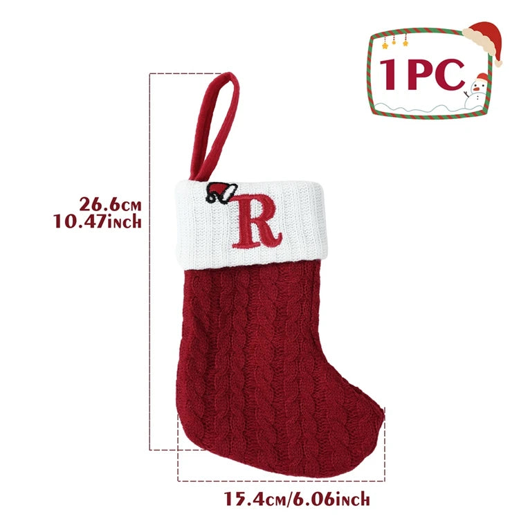 Mini Knitted Letter Stocking Decoration