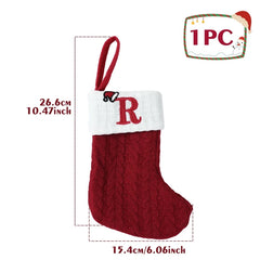 Mini Knitted Letter Stocking Decoration