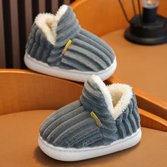 Kids' Striped Plush Slippers