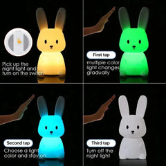 Touch Sensor Rabbit LED Night Light for Kids