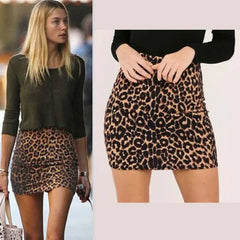 Women's Leopard Print Mini Skirt – High Waist Bodycon Pencil Skirt