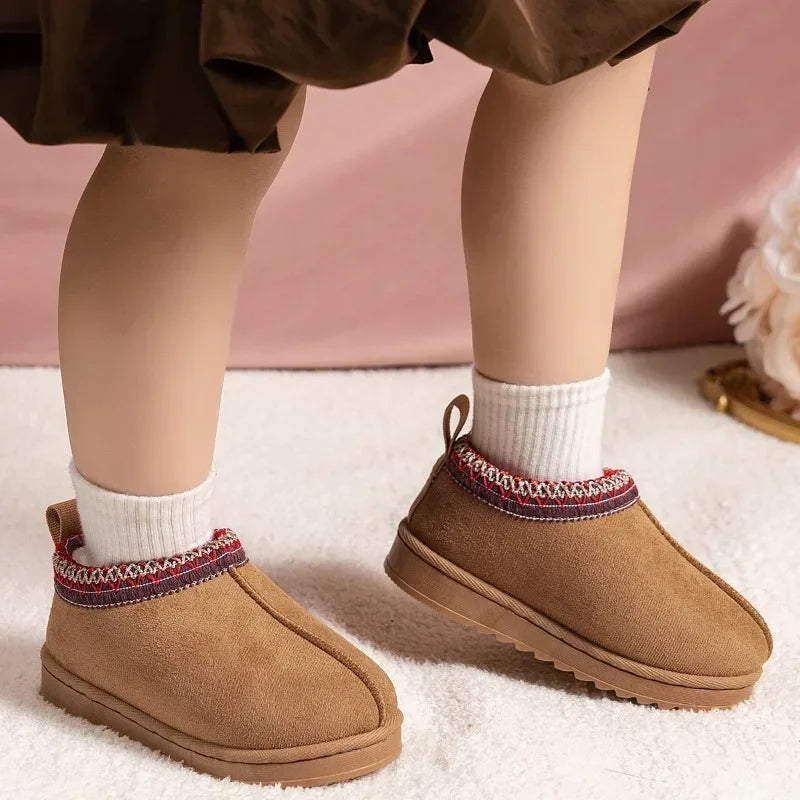 Girls' Striped Cuff Winter Boots