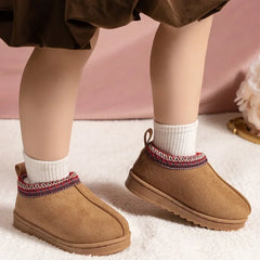 Girls' Striped Cuff Winter Boots
