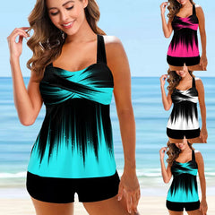 Women's Rainbow Fire Bikini Set – Colourful Two-Piece Swimsuit
