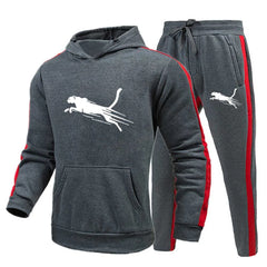 Men’s 2-Piece Tracksuit – Hooded Sweatshirt & Joggers Gym Set