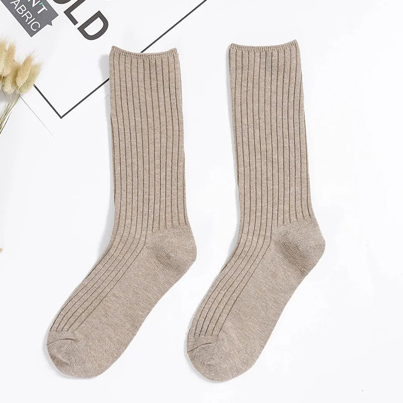 Women's Ribbed Crew Socks