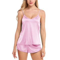 Satin Silk Camisole & Shorts Sleepwear Set