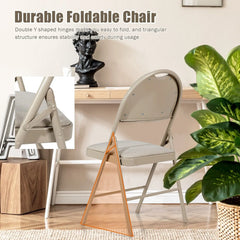 GOFLAME Set of 6 Folding Fabric Chairs – Padded Dining & Guest Seats