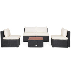 GOFLAME 5-Piece PE Wicker Patio Set – Outdoor Conversation & Dining Set