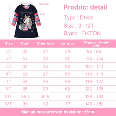 Girls' Christmas Unicorn Snowflake Dress