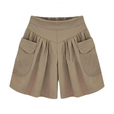 Women's Wide-Leg Casual Shorts – High Waist Loose Fit with Pockets