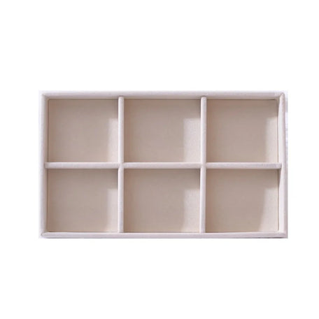 Velvet jewellery tray organiser, 6 Compartments