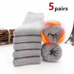 Thick Terry Winter Socks, 5 Pairs