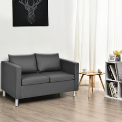 GOFLAME Modern PU Leather Loveseat – Stylish 2-Seater Sofa with Soft Cushion