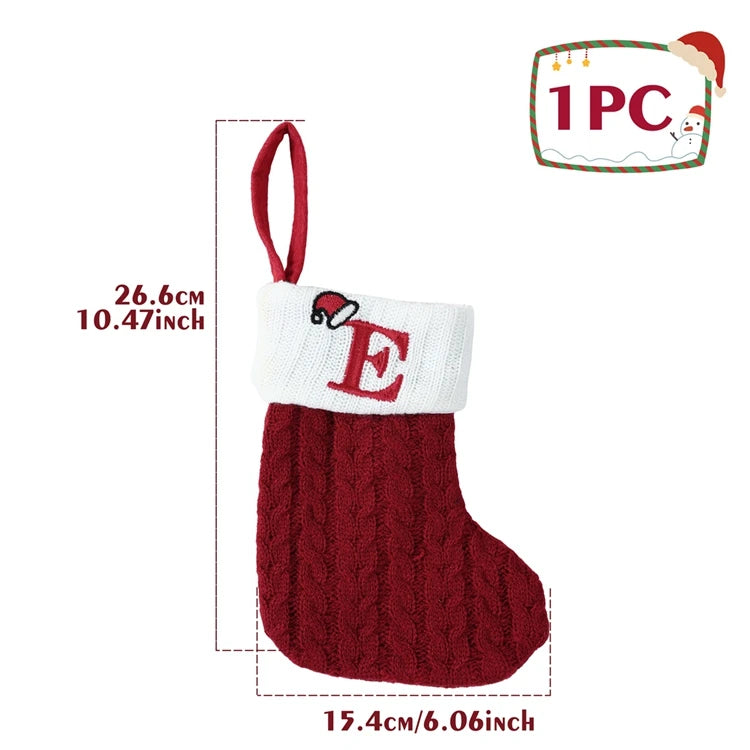 Mini Knitted Letter Stocking Decoration