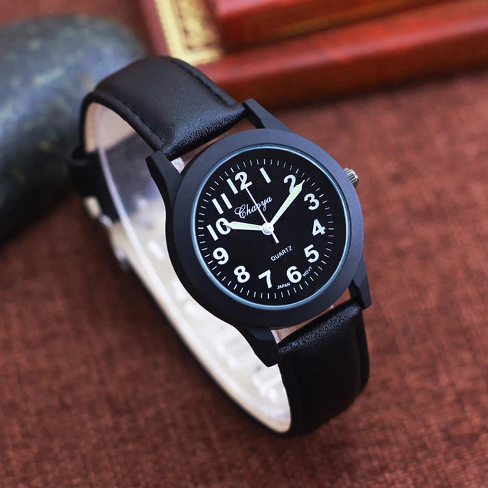 Classic Waterproof Leather Strap Quartz Watch, image 2