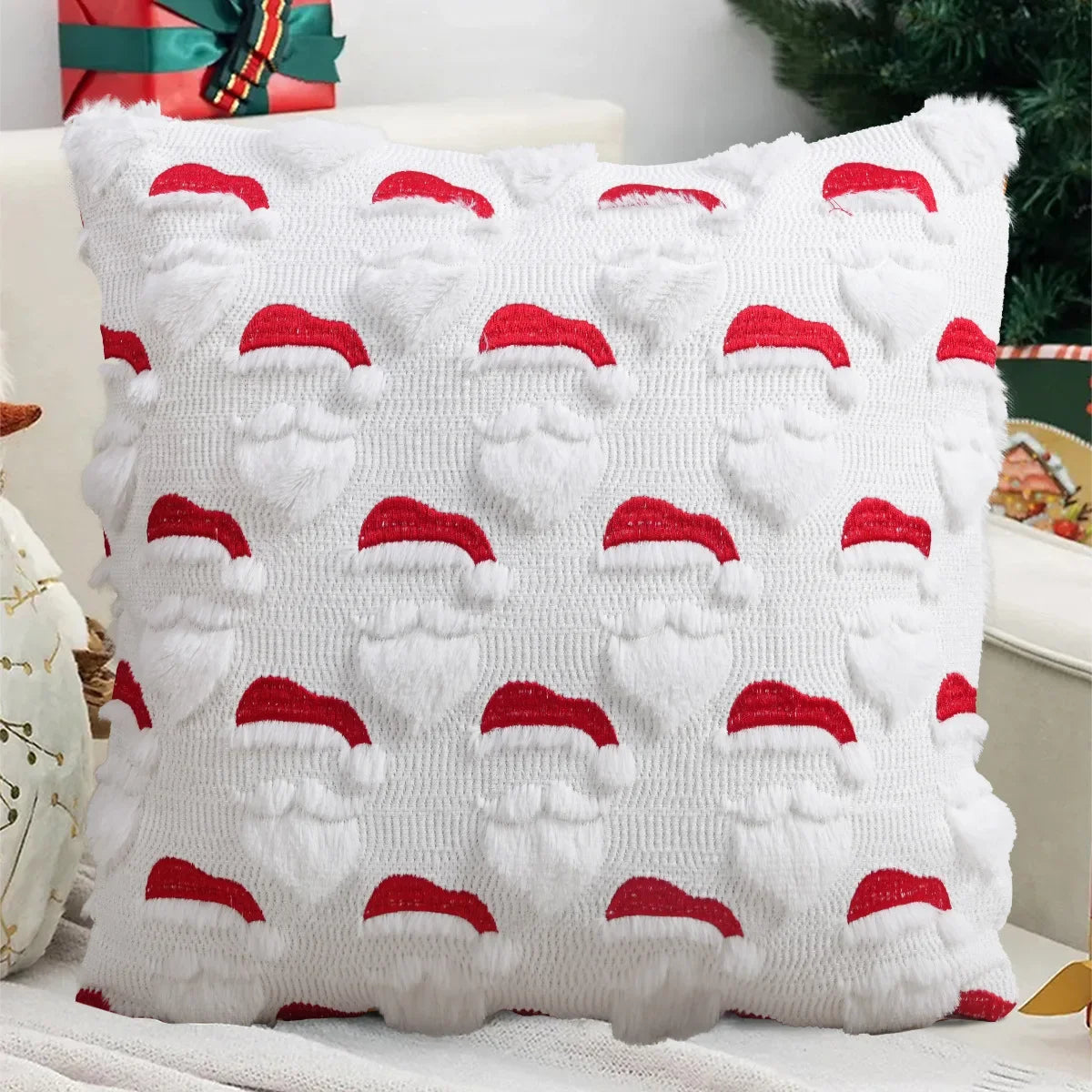Plush Christmas Cushion Cover, 45 x 45 cm