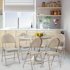 GOFLAME Set of 6 Folding Fabric Chairs – Padded Dining & Guest Seats