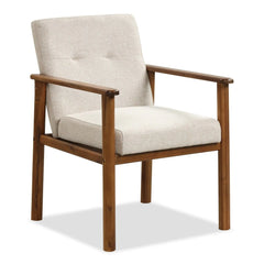 GOFLAME Modern Linen Accent Chair – Upholstered Armchair with Wooden Legs
