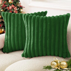 Faux Fur Striped Cushion Cover, 45 x 45 cm