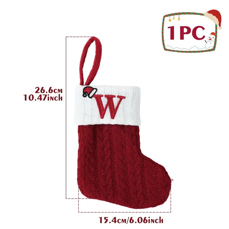 Mini Knitted Letter Stocking Decoration