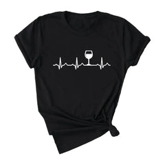 Vintage Geometric Print T-Shirt – Casual Short Sleeve Women’s Top