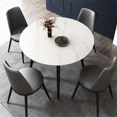 Modern Round Dining Table – 80cm Marble Top Kitchen & Dining Table for 4