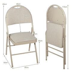GOFLAME Set of 6 Folding Fabric Chairs – Padded Dining & Guest Seats