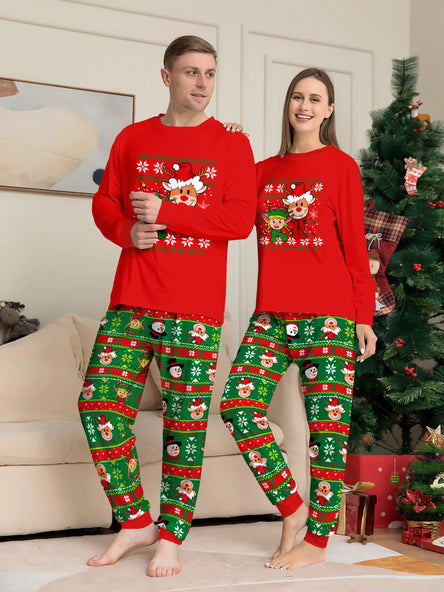 Festive Elk Family Pyjama Set - Cosy Christmas Style