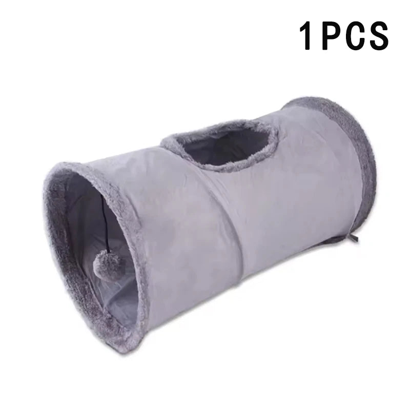Foldable Plush Cat Tunnel